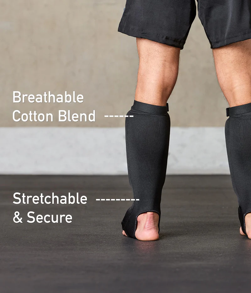 Adults' Standard Black Training Shin Guards