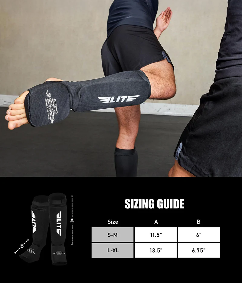 Adults' Standard Black Training Shin Guards