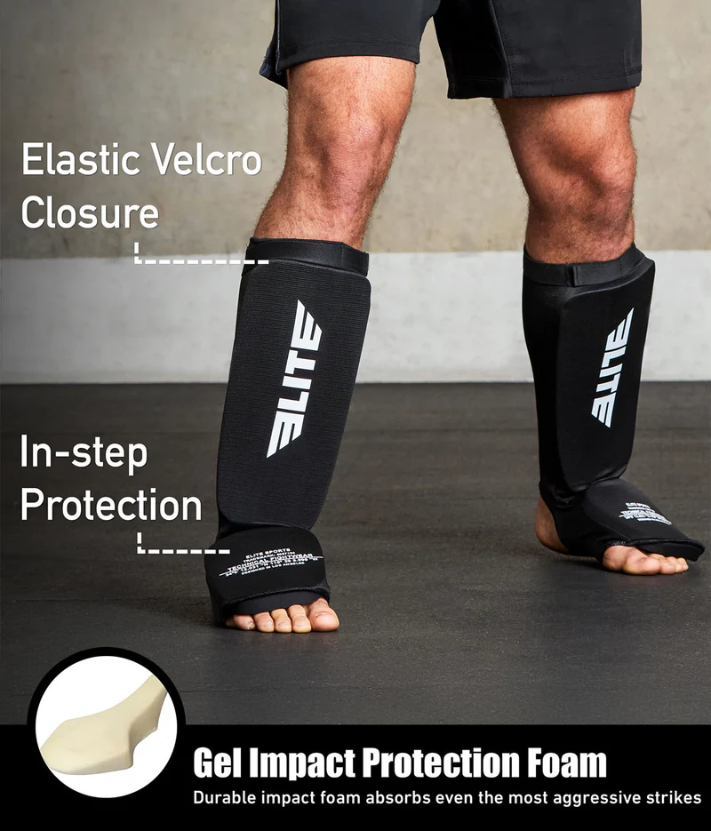 Adults' Standard Black Training Shin Guards