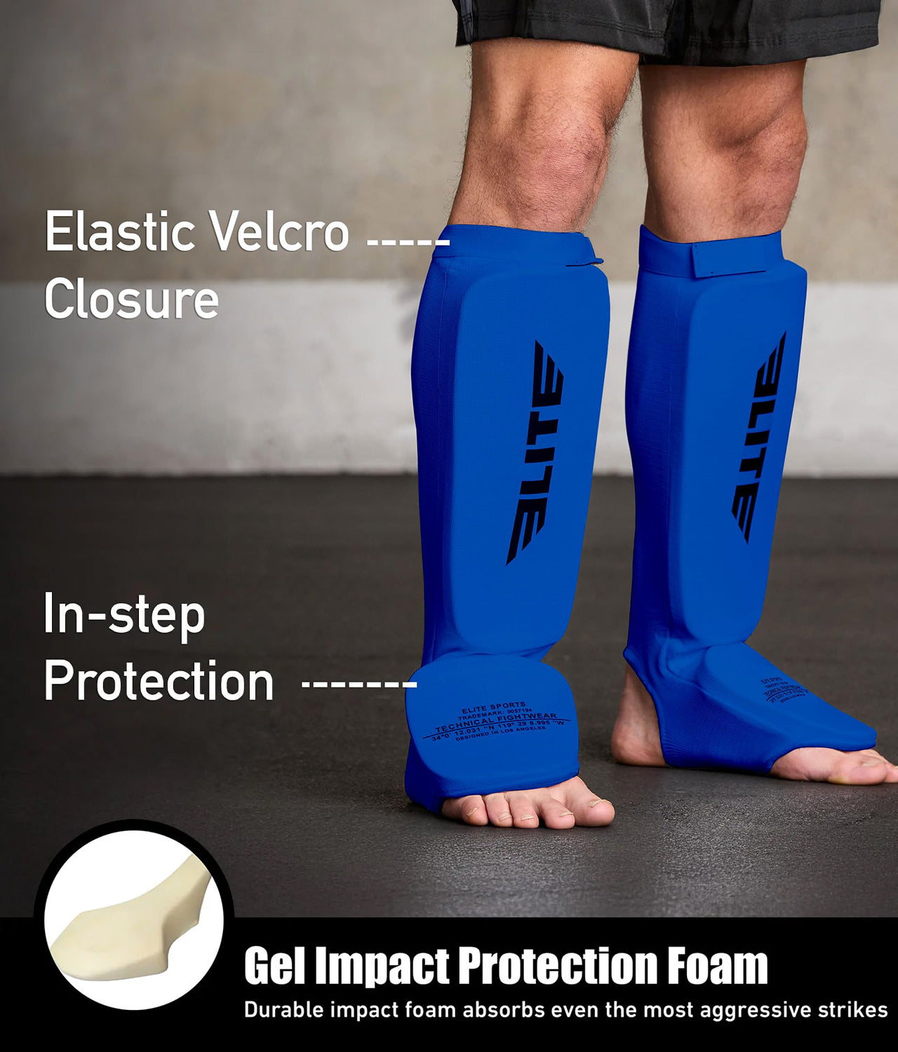 Adults' Standard Blue MMA Shin Guards