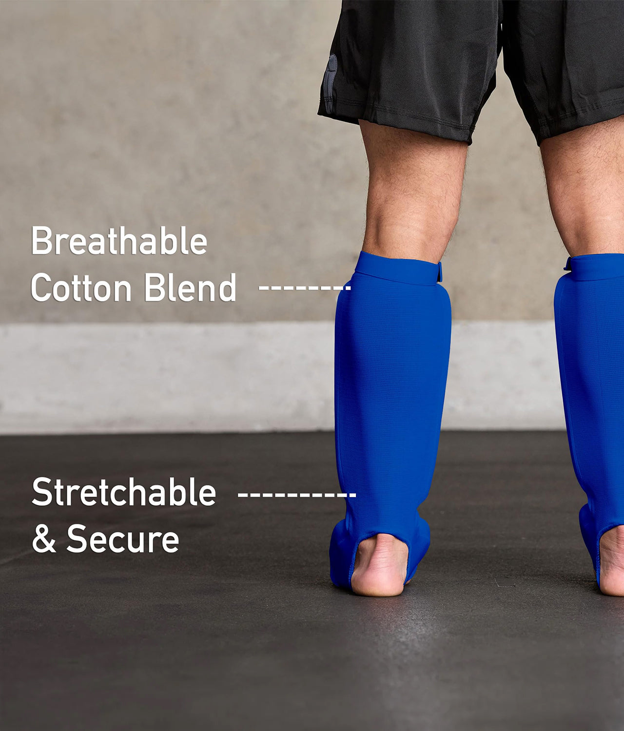 Adults' Standard Blue MMA Shin Guards