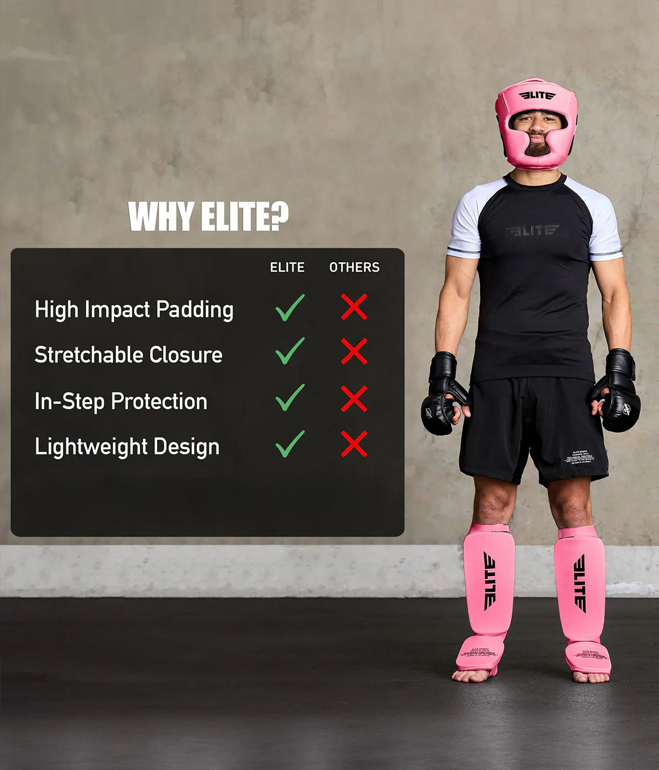 Adults' Standard Pink MMA Shin Guards