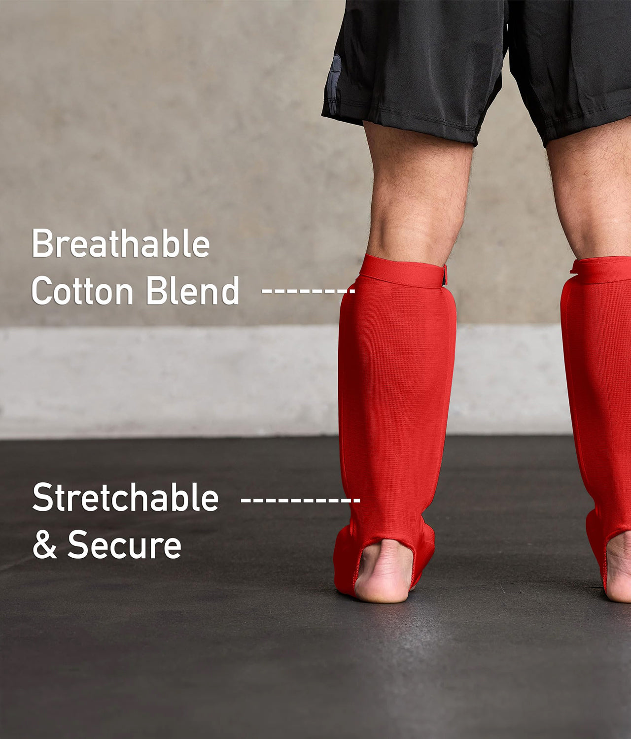 Adults' Standard Red MMA Shin Guards