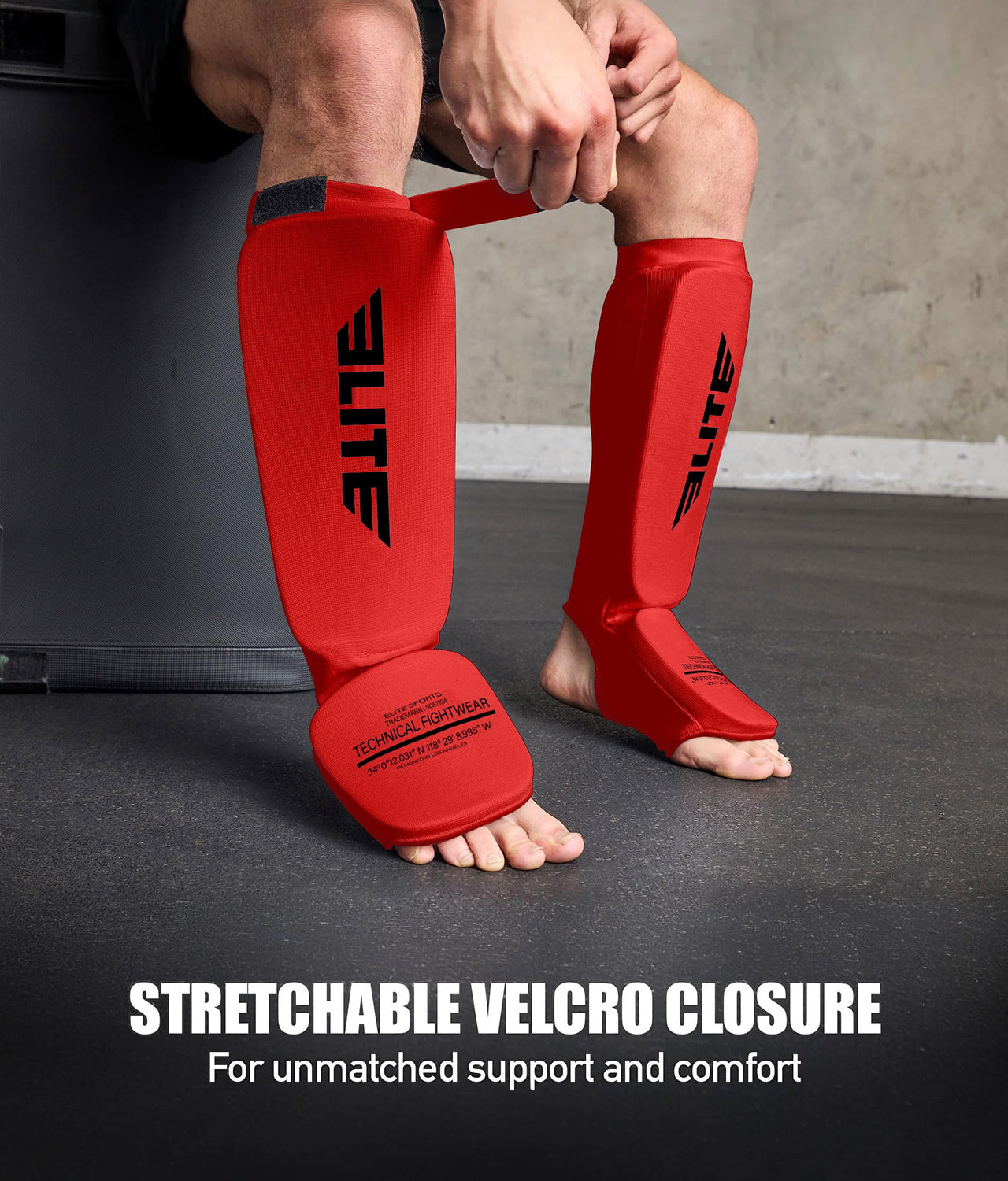 Adults' Standard Red MMA Shin Guards