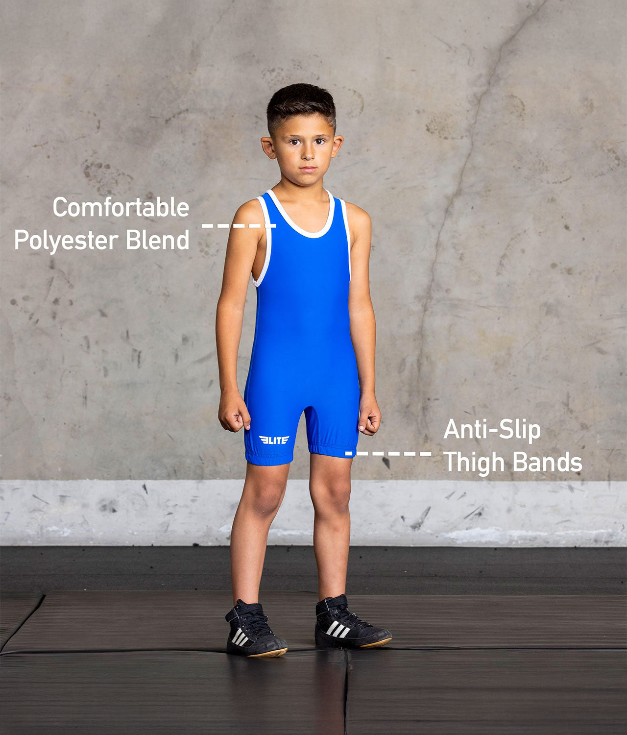 Kids' Standard Series Blue Wrestling Singlets