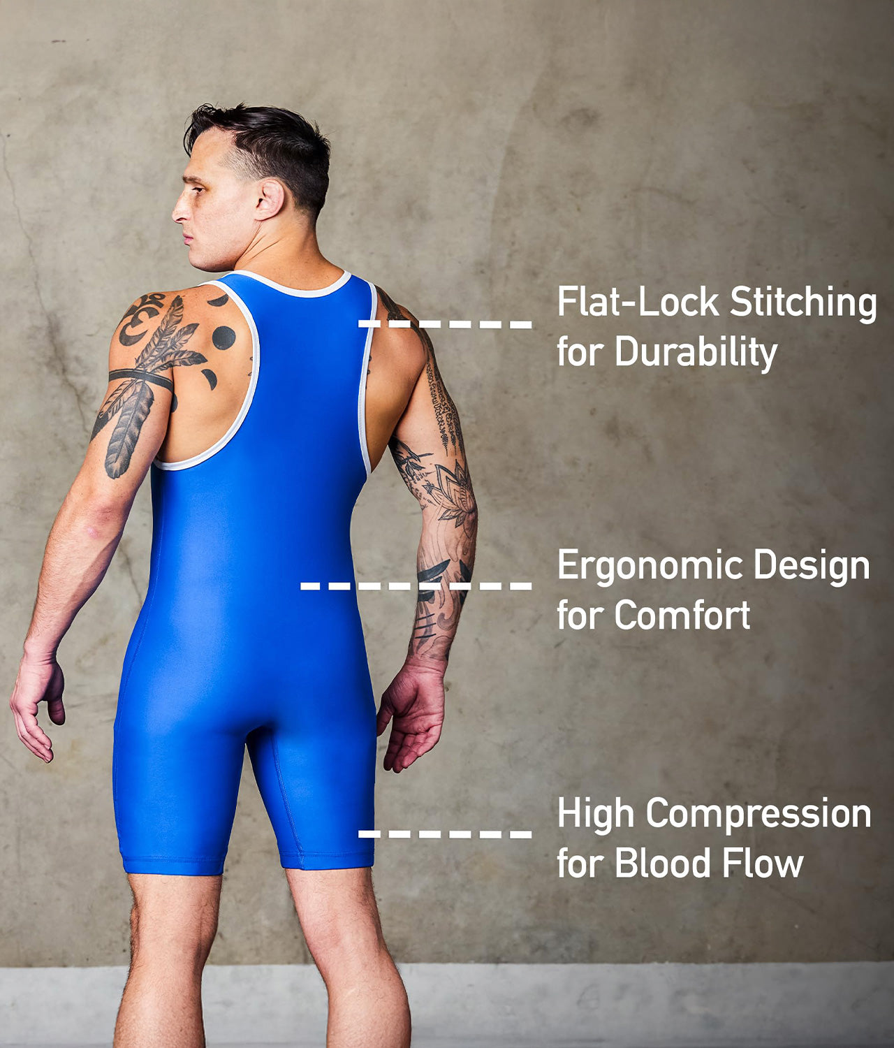 Adults' Standard Series Blue Wrestling Singlets