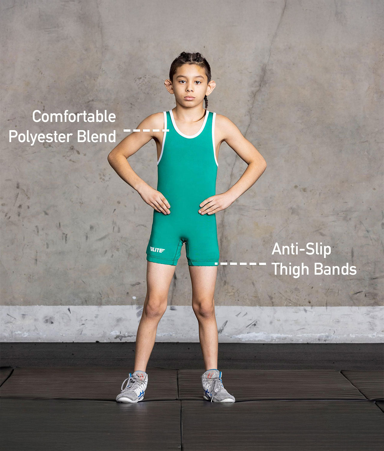 Standard Series Green Kids Wrestling Singlet