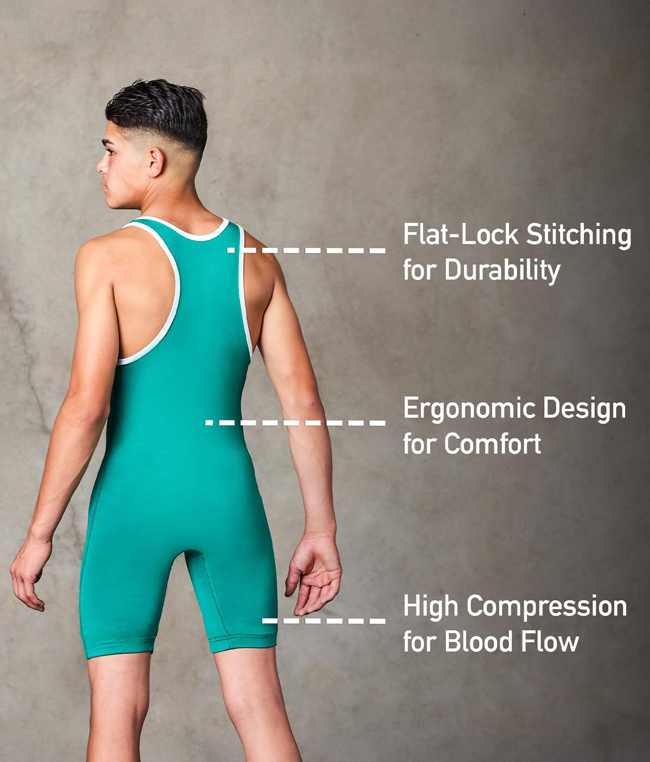 Adults' Standard Series Green Wrestling Singlets