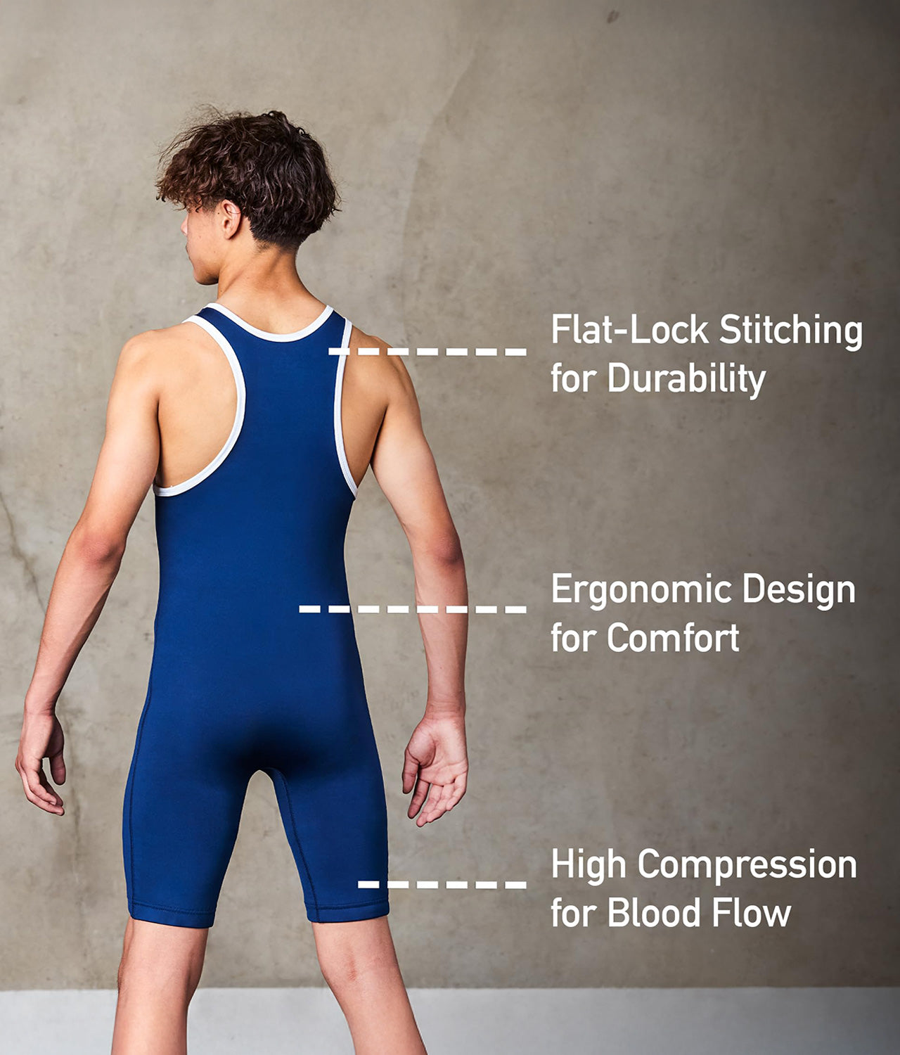 Adults' Standard Series Navy Wrestling Singlets