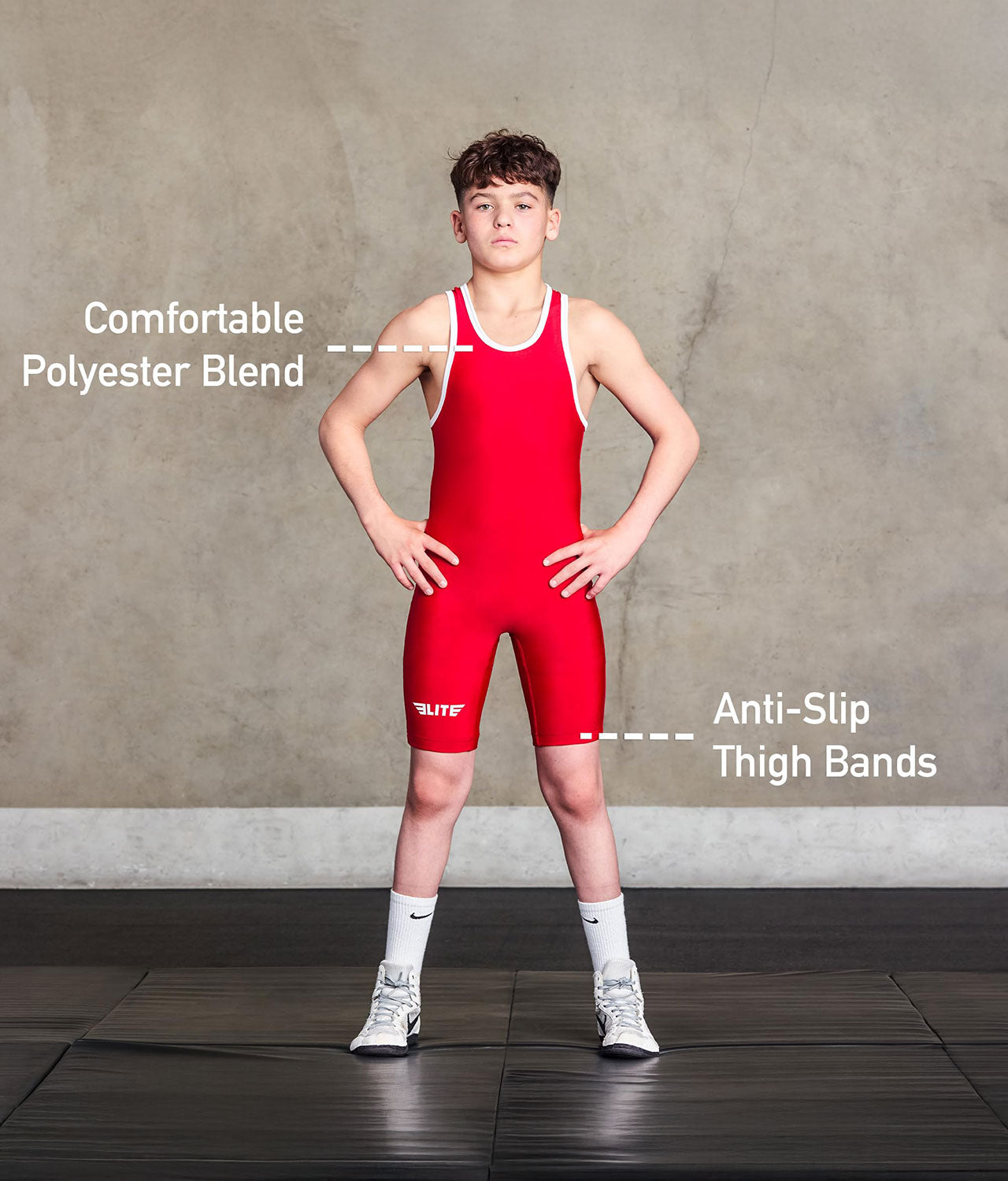 Kids' Standard Series Red Wrestling Singlets