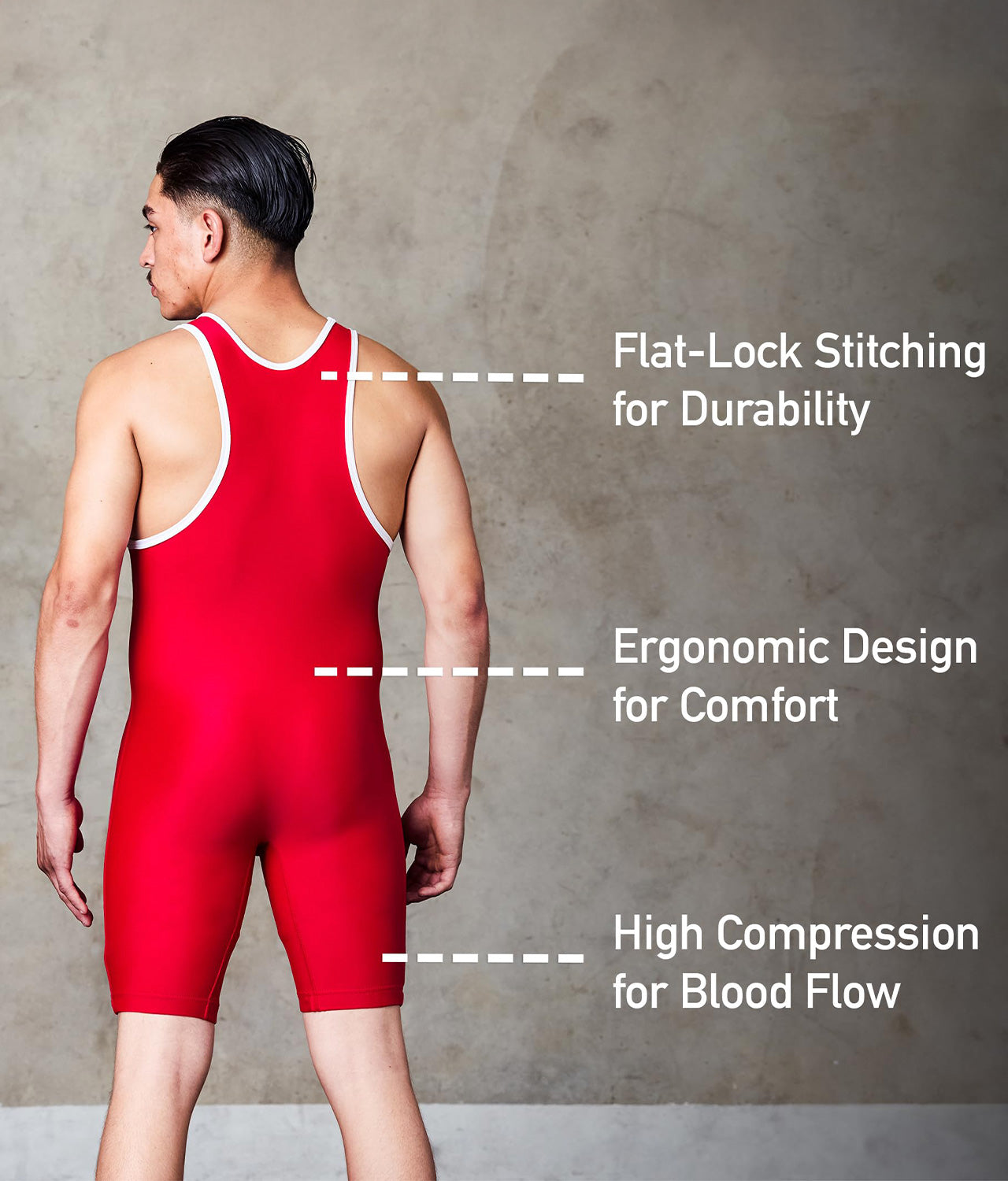 Adults' Standard Series Red Wrestling Singlets