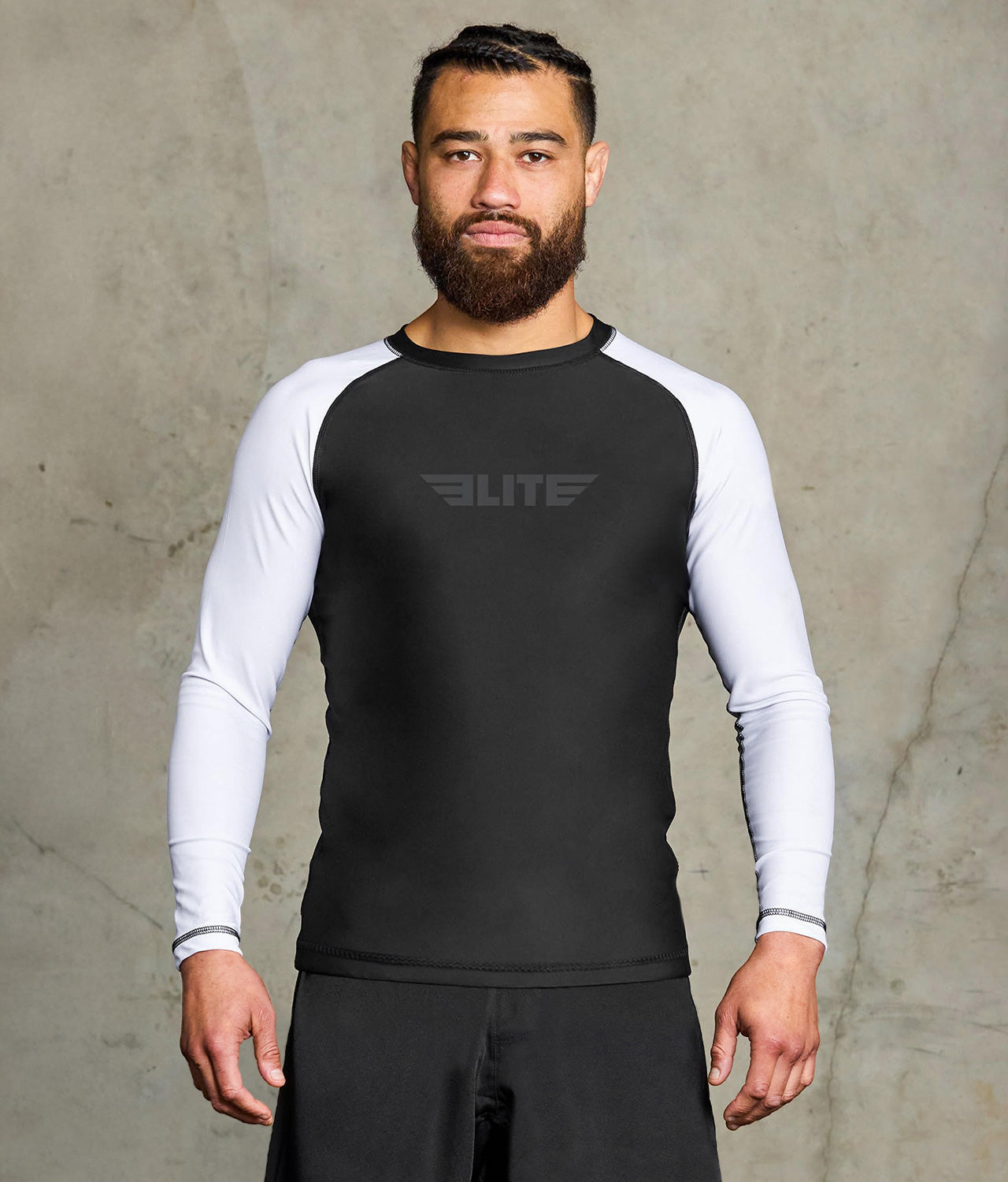 Men's Standard White Long Sleeve MMA Rash Guard