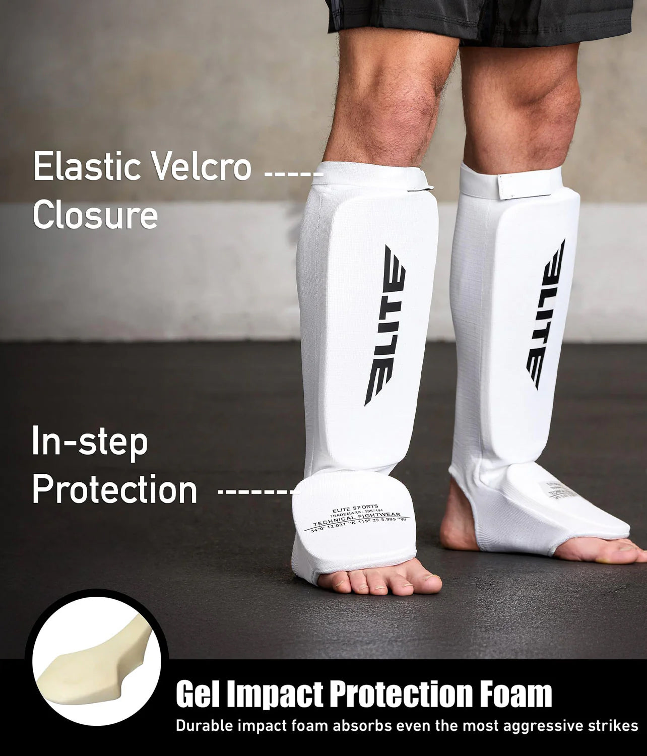 Adults' Standard White MMA Shin Guards