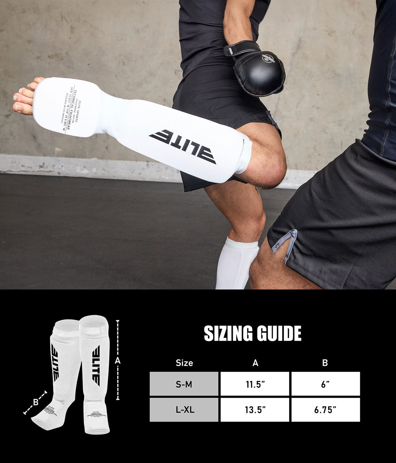 Adults' Standard White MMA Shin Guards