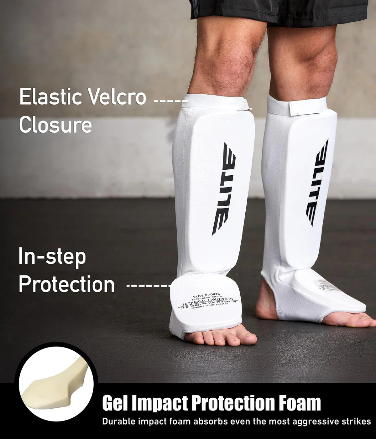 Adults' Standard White Training Shin Guards