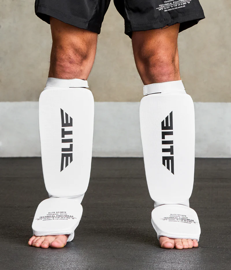 Adults' Standard White Wrestling Shin Guards