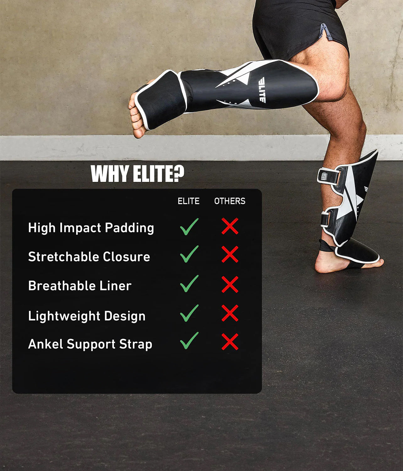 Adults' Star White Wrestling Shin Guards