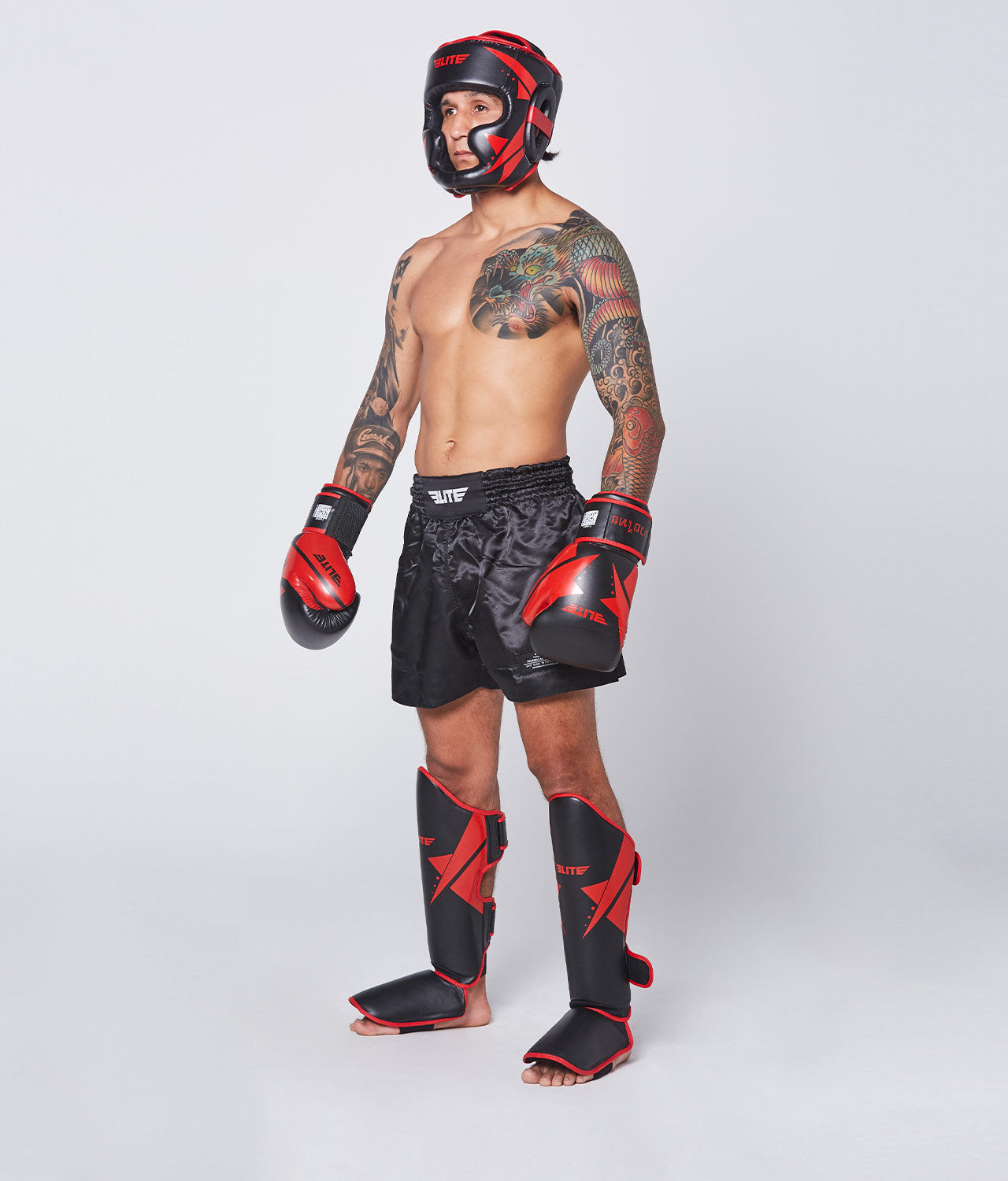 Elite Sports Star Series Sparring Black Red Boxing Headgear Elite Sports