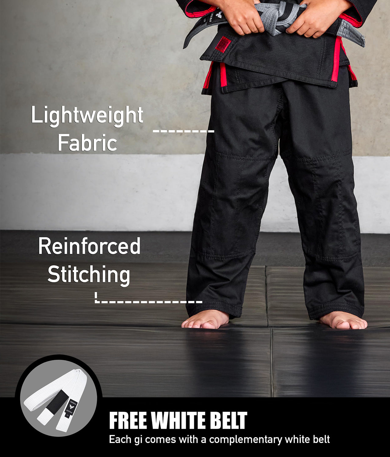 Kids' Core Black Brazilian Jiu Jitsu BJJ Gi