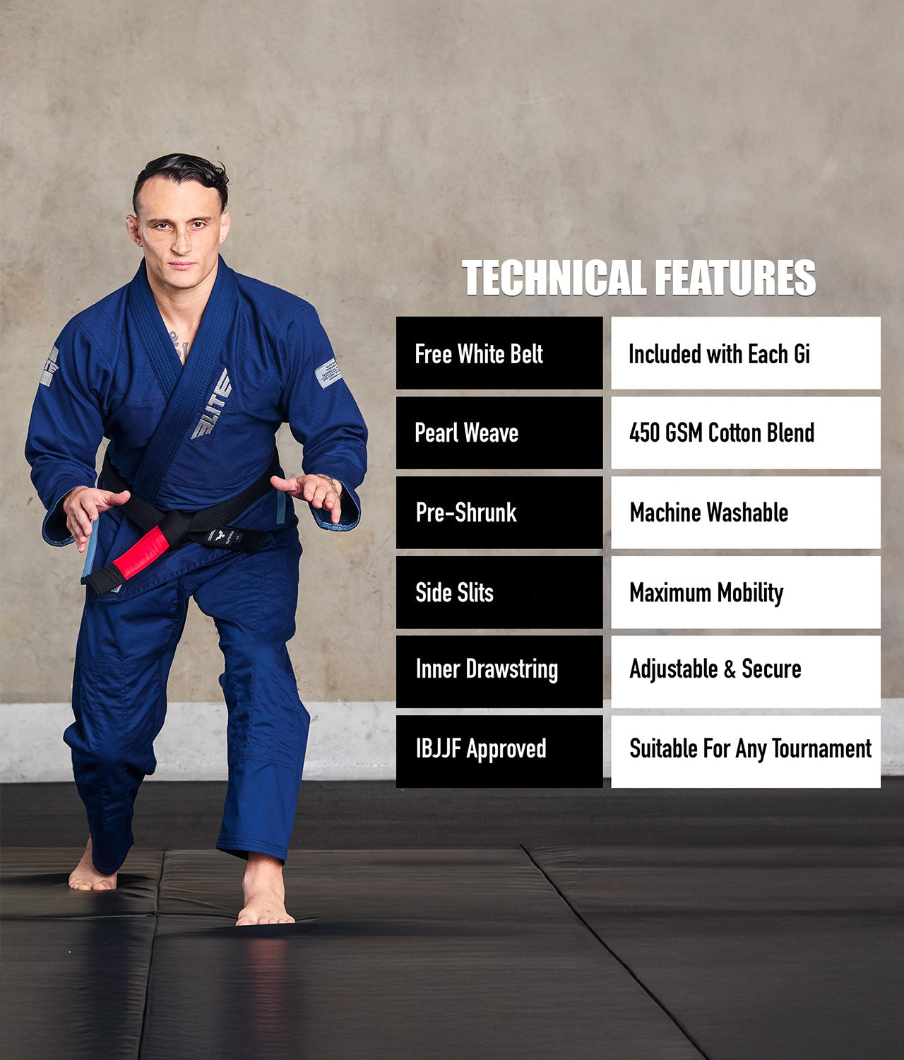 Men's Core Navy Brazilian Jiu Jitsu BJJ Gi