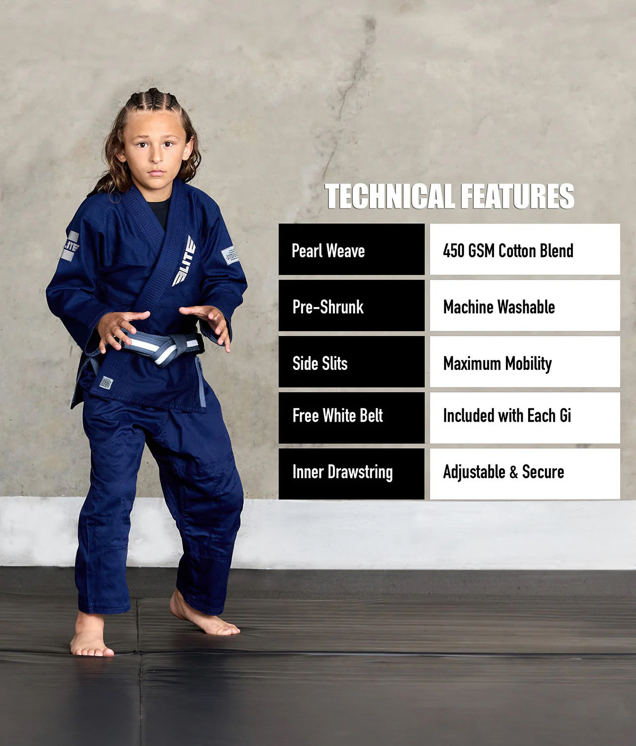 Core Navy Brazilian Jiu Jitsu Kids BJJ Gi