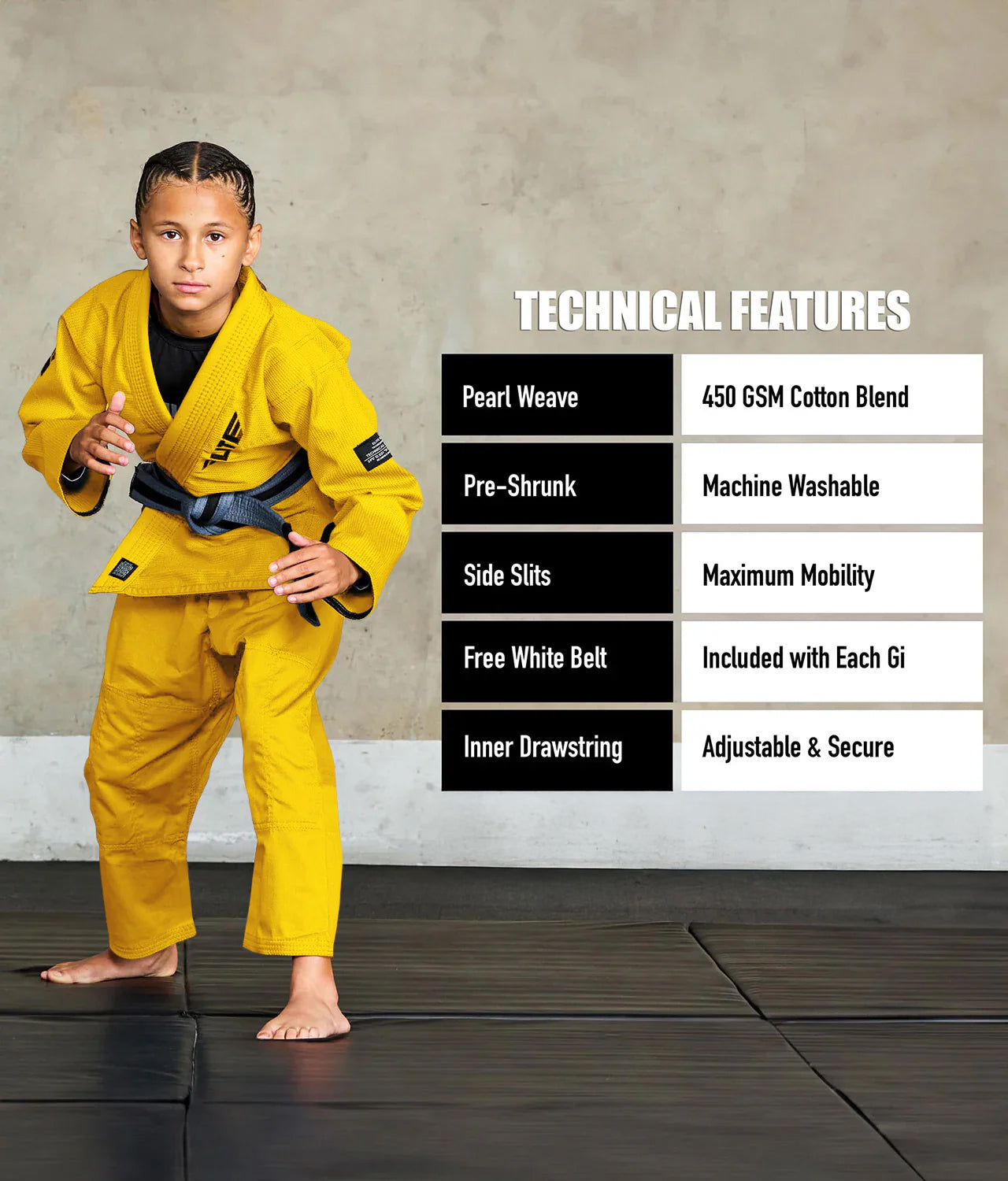 Core Yellow Brazilian Jiu Jitsu Kids BJJ Gi