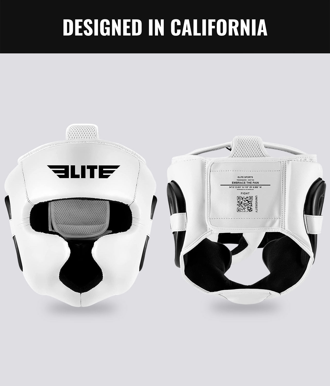 Elite Sports Adults' Essential White MMA Headgear Designed In California