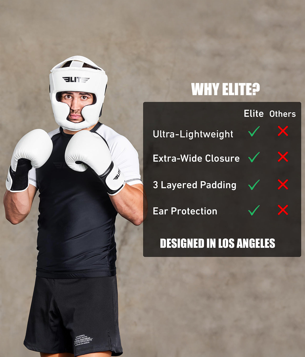 Adults' White Muay Thai Headgear