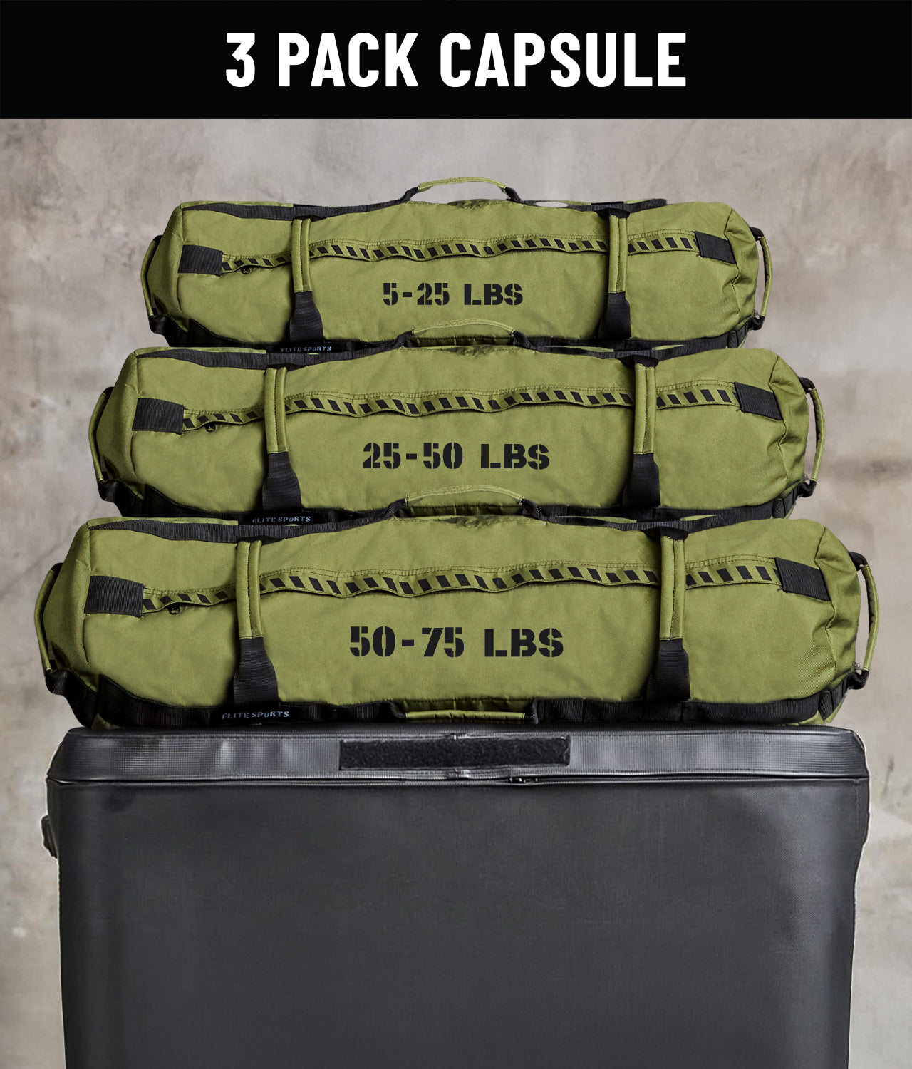 Set of 3 - Green Core Duffel Workout Sandbags