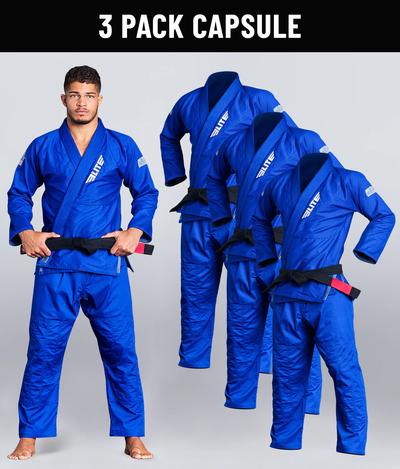 Men's Core Blue Brazilian Jiu Jitsu BJJ Gi - (Pack of 3)