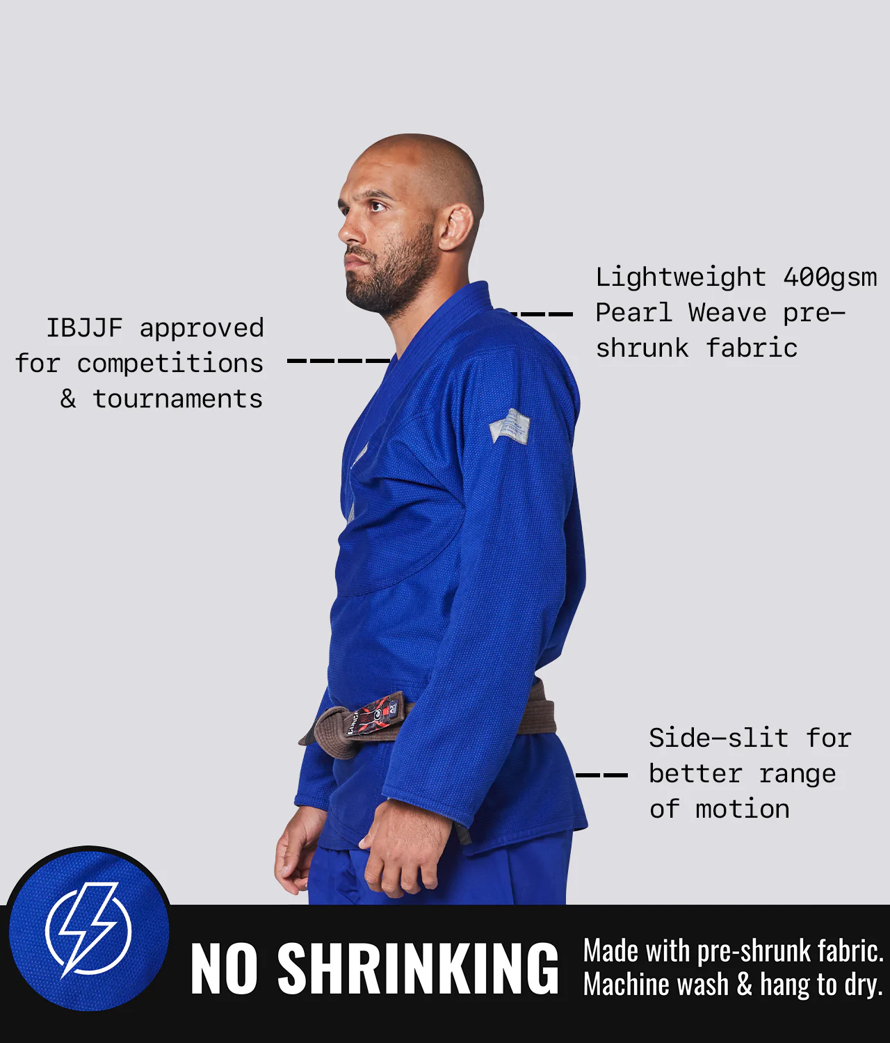 Men's Core Blue Brazilian Jiu Jitsu BJJ Gi - (Pack of 3)