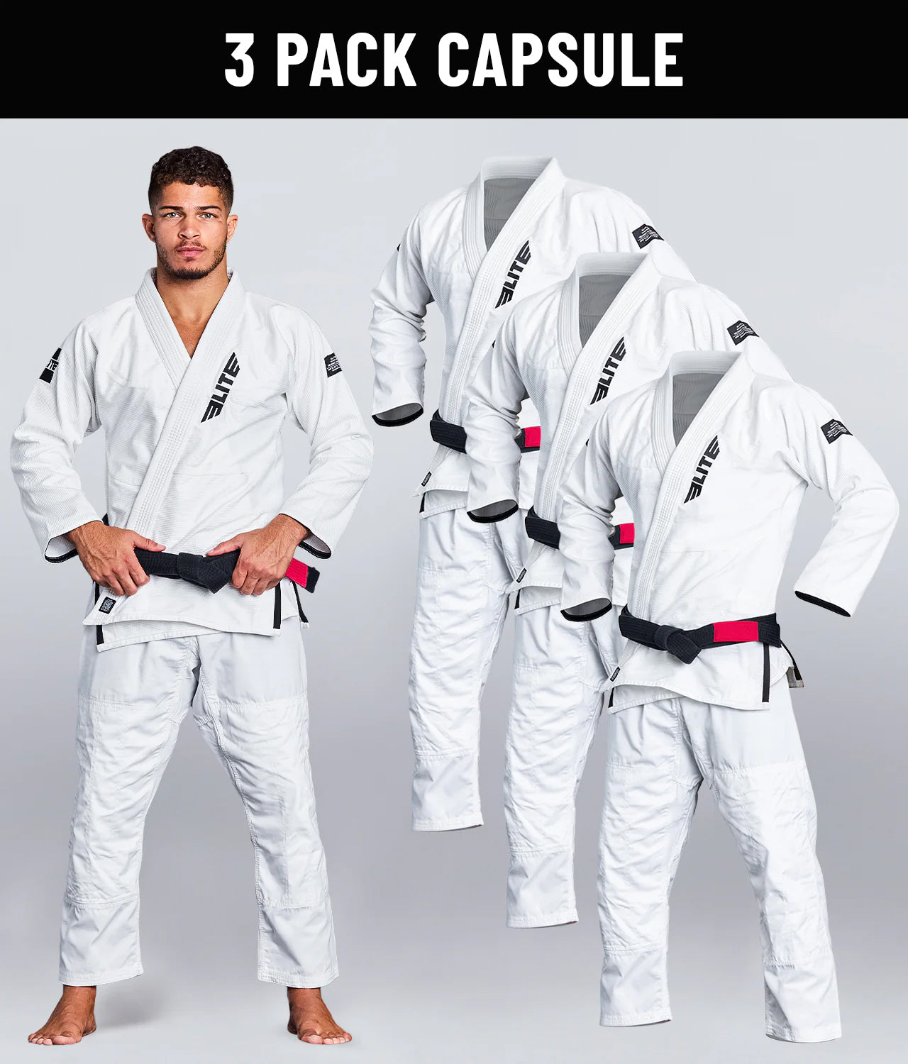 Men's Core White Brazilian Jiu Jitsu BJJ Gi - (Pack of 3)