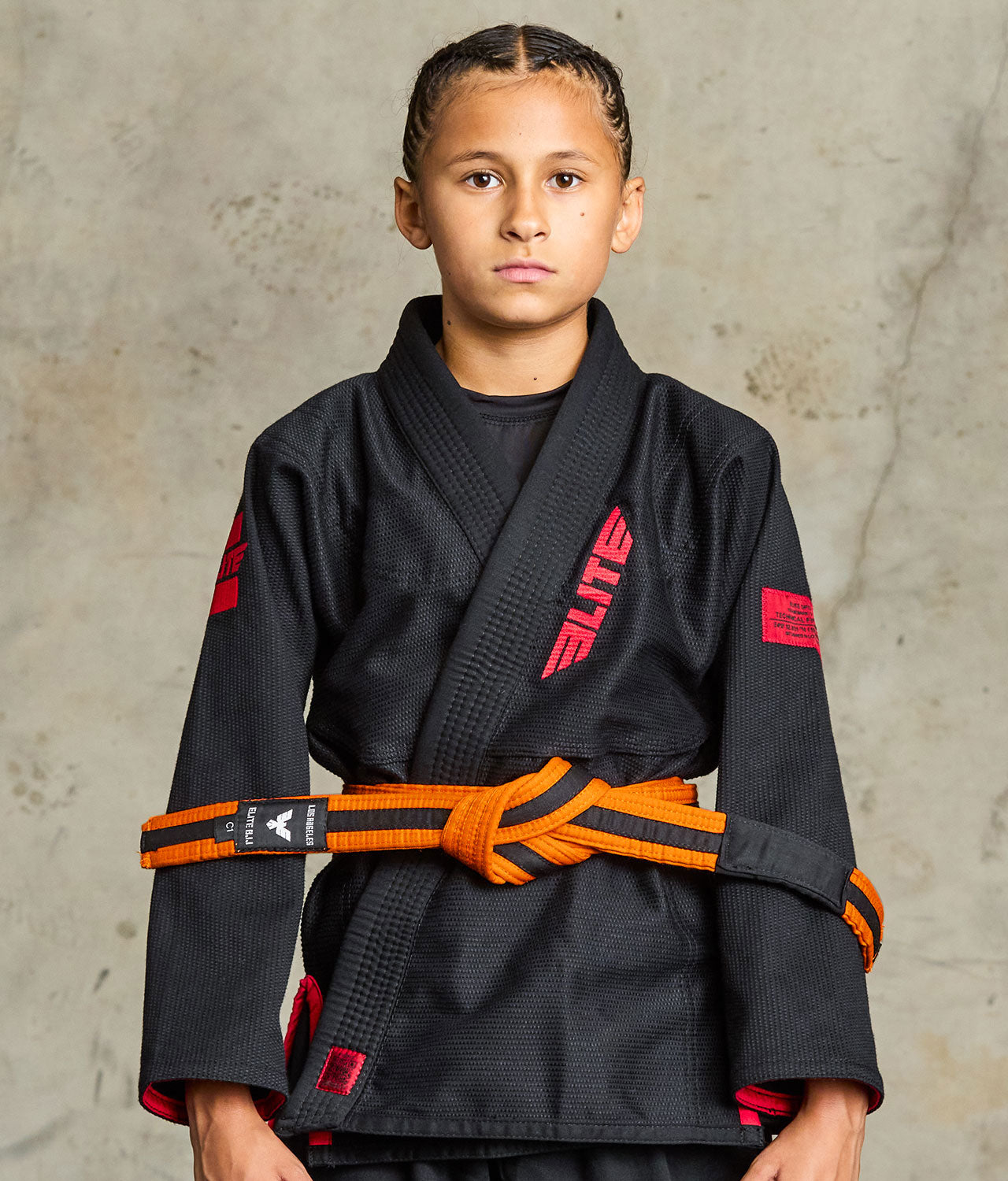 Kids' Jiu Jitsu BJJ Orange/Black Belt