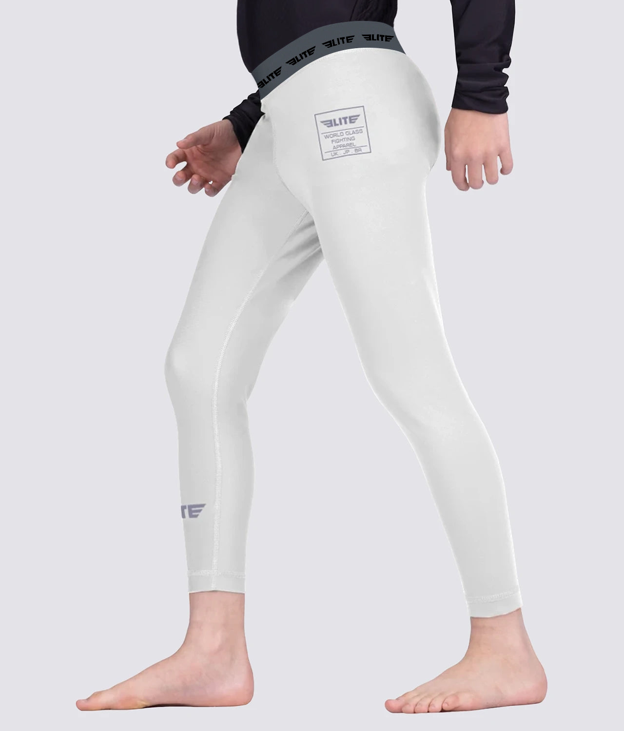 Elite Sports White Kids Compression Wrestling Spat Pants