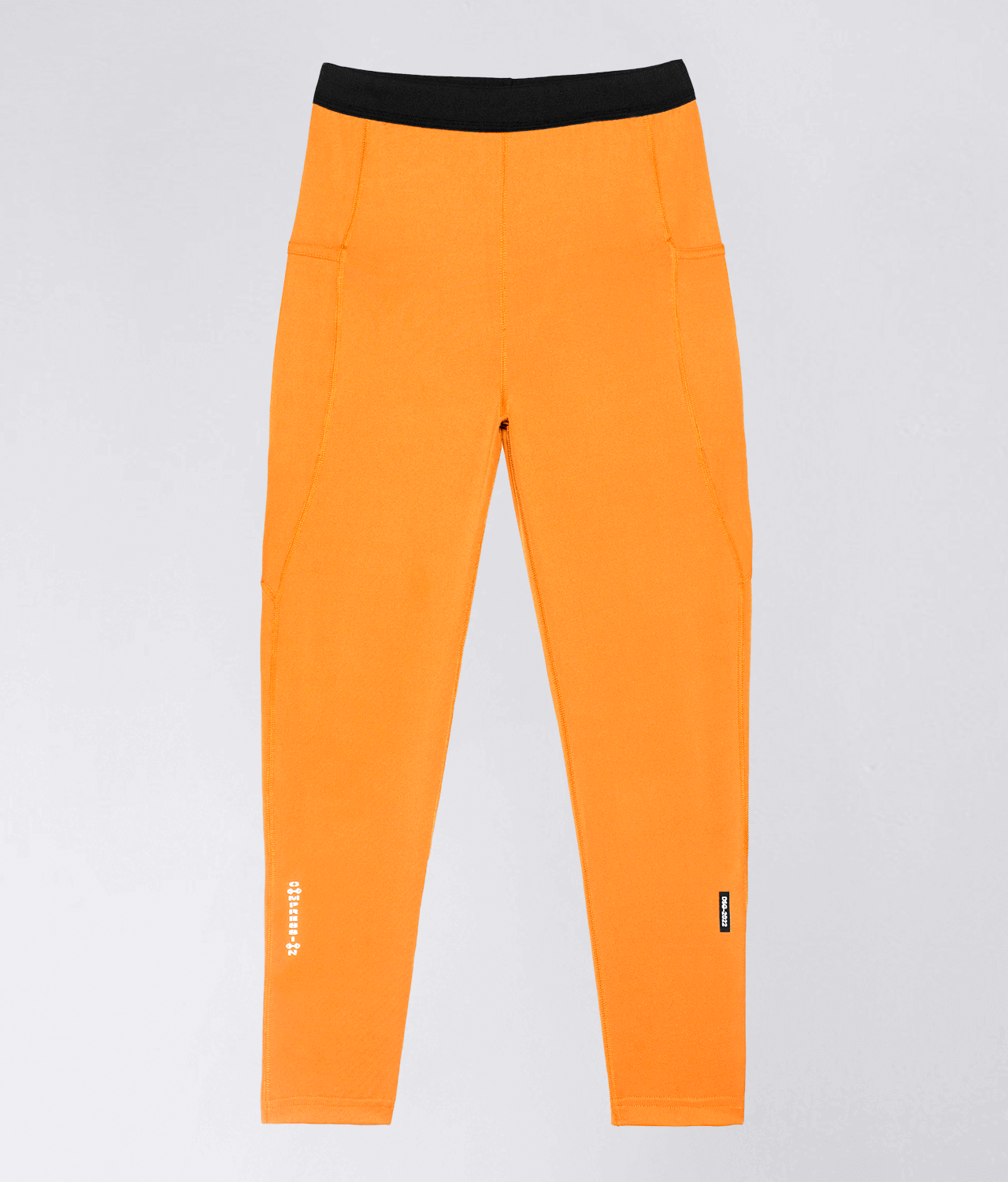 Born Tough Side Pockets Compression Orange Running Legging Pants