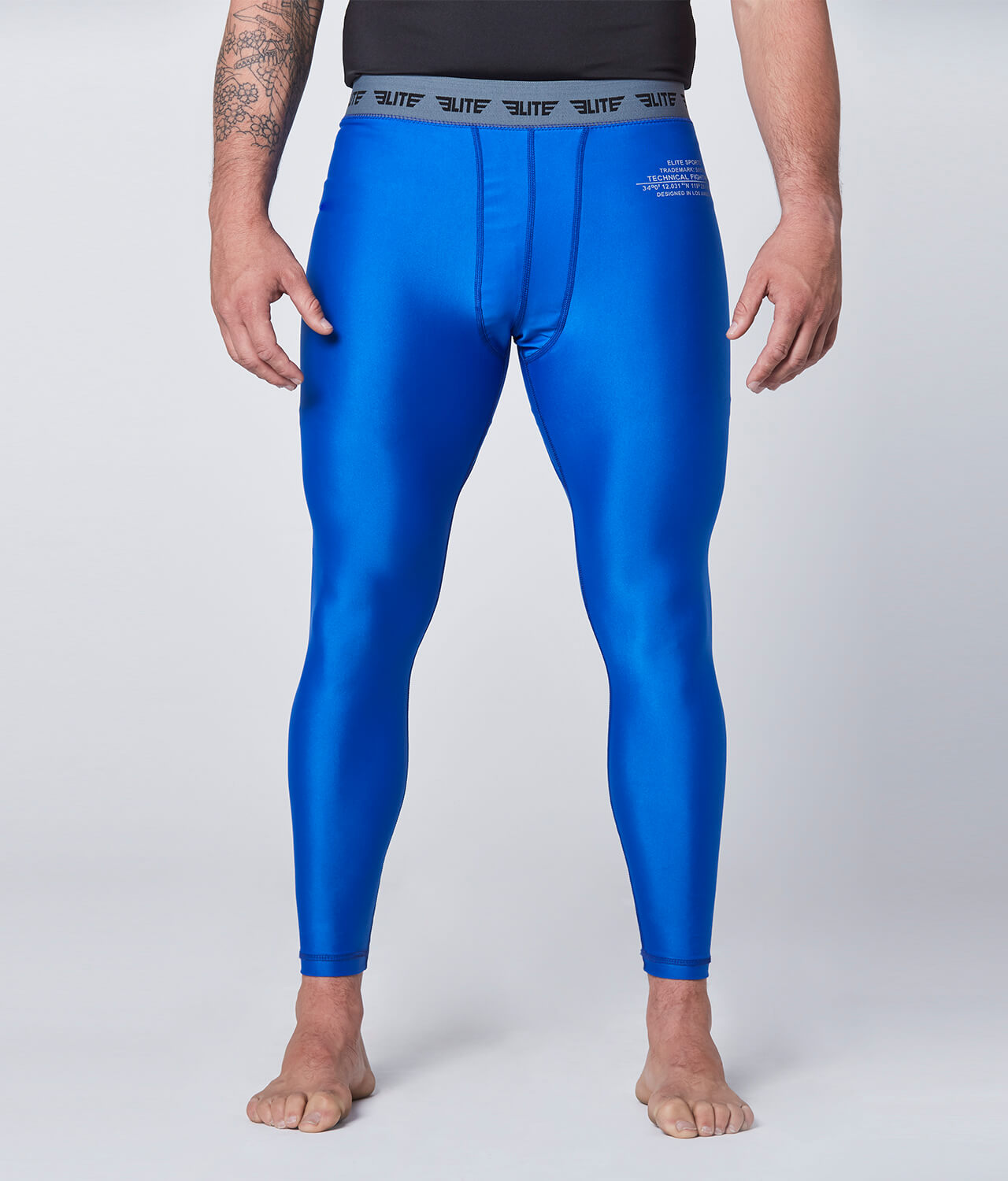 Elite Sports Plain Blue Compression Judo Spat Pants